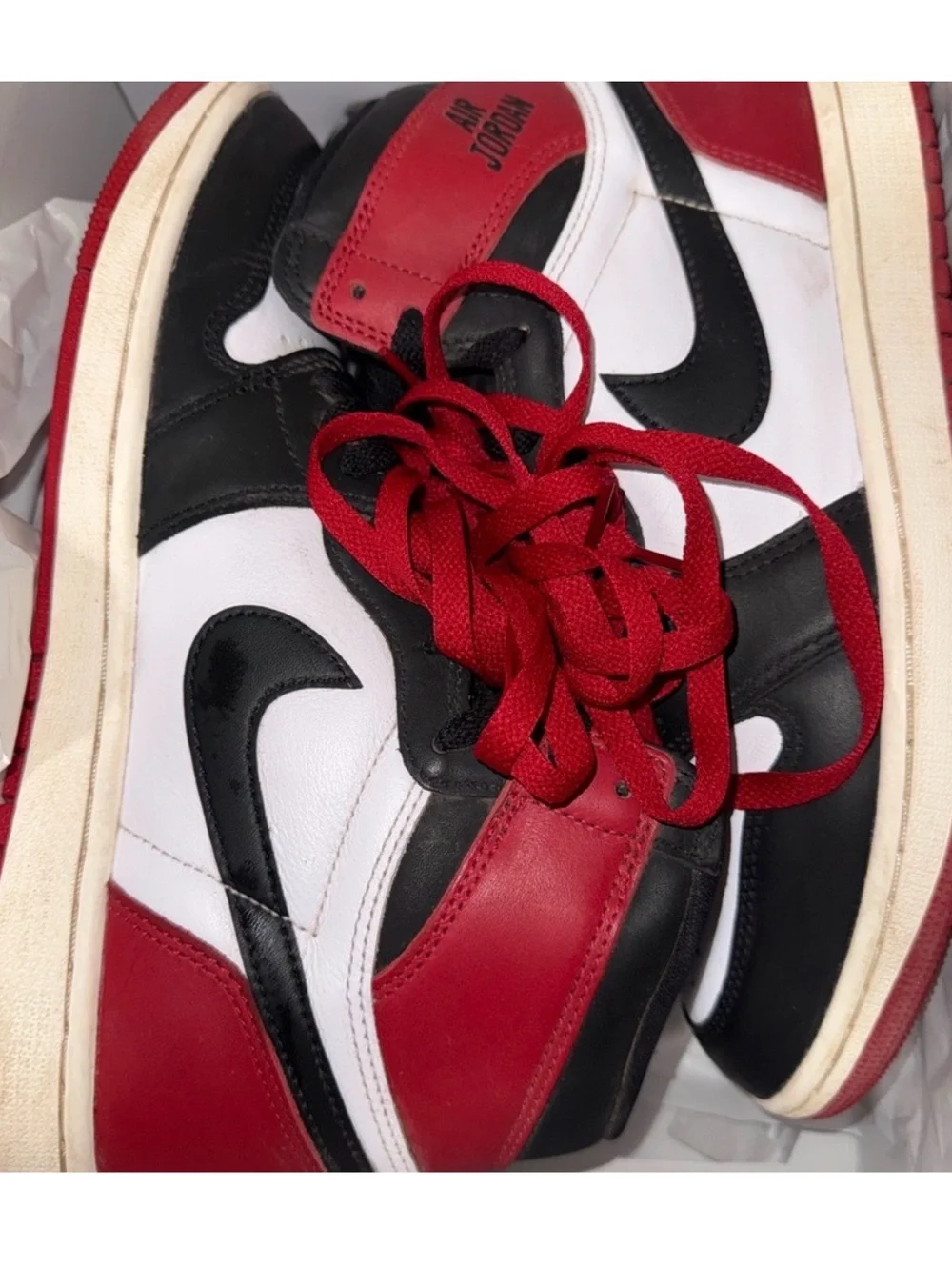 Jordan Men’s High-Top Sneakers in Black/White/Red